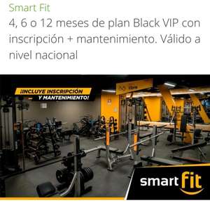 Groupon / Peixe: Smart fit 6 meses black VIP + inscripción + mantenimiento