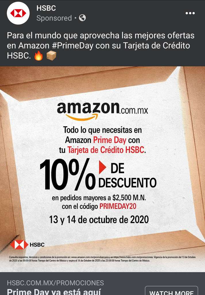 Amazon 10 De Descuento En Prime Day Con Hsbc En Pedidos Mayores A 2500 Promodescuentos Com