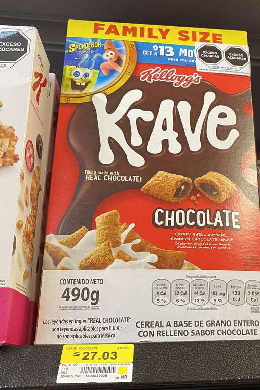 Walmart: Cereal Krave tamaño familiar 490gr $27. y Juego de mesa pancho wuakala $75