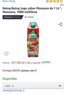 Amazon: Boing Jugo sabor Manzana 1 litro
