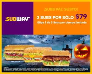 Subway: 2 Subs 15cm por $79