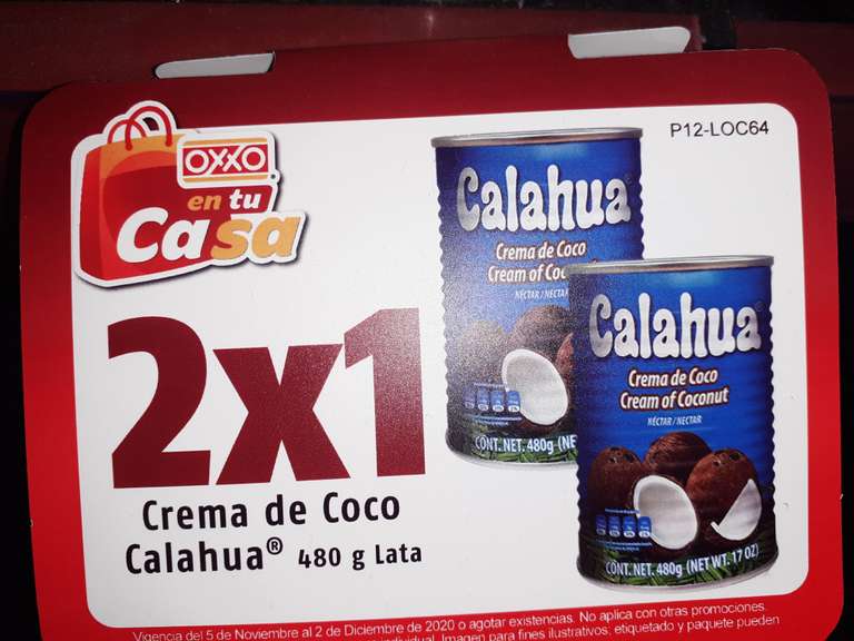 Oxxo: Crema de Coco Calahua 2x1