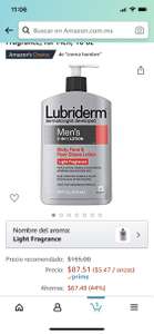 Amazon: Lubriderm Men Crema Body lotion fragancia ligera
