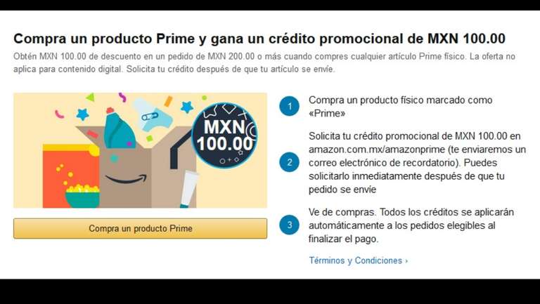 Amazon: Gratis credito de 100 MXN (usuarios seleccionados)