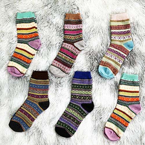 Amazon: 6 pares de calcetines para mujer (contienen lana) multicolor | Unitalla apta para calzado 5-9 | Envío gratis con Prime
