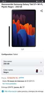 Amazon: Samsung Galaxy Tab S7+ 12.4" SuperAmoled , 256gb + Más hasta 18MSI