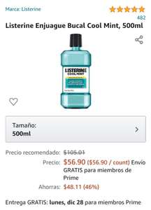 Amazon: Listerine ENJUAGUE BUCAL LISTERINE(MORADO Y AZUL,ZERO ALCOHOL)