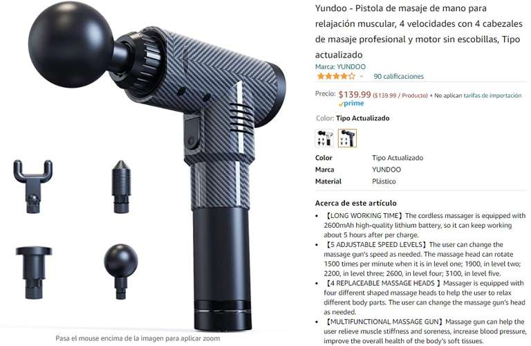 Amazon: pistola de masaje probable precio de error