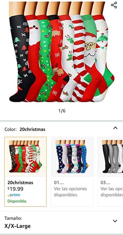 Amazon: calcetín de compresión Navideño