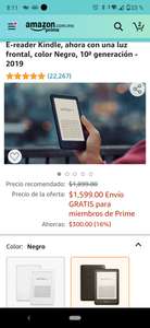 Amazon: Kindle e-reader 10 generación de $1899 a $1599 MXN