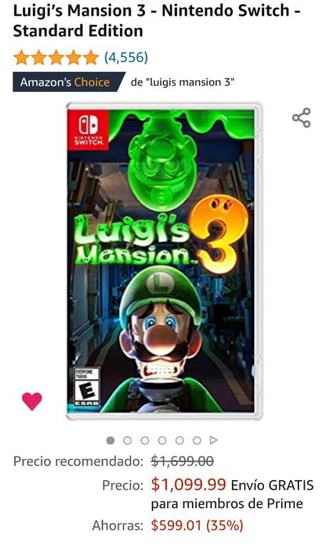 Amazon: Luigi's Mansion 3 para Switch