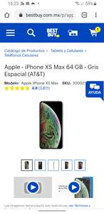 Bestbuy: iPhone xs max 64gb at&t con citibanamex