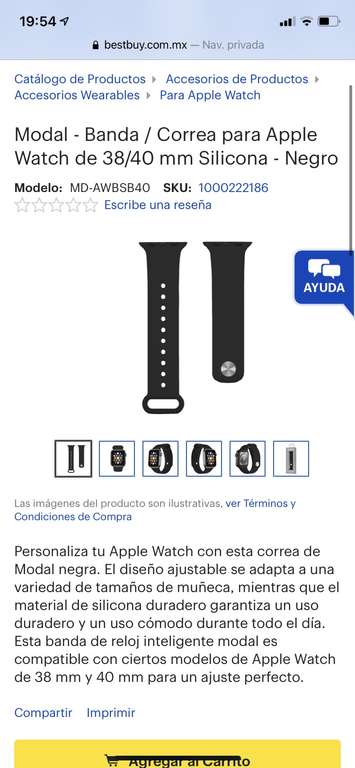 Best Buy: Banda para apple watch desde 38 a 44 mm