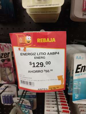 Walmart Caucel Baterías de litio AA Energizer para los juguetes de las Bendis
