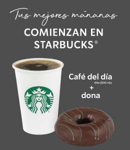Starbucks: CAFE DEL DÍA + DONA DE CHOCOLATE A PRECIO ESPECIAL