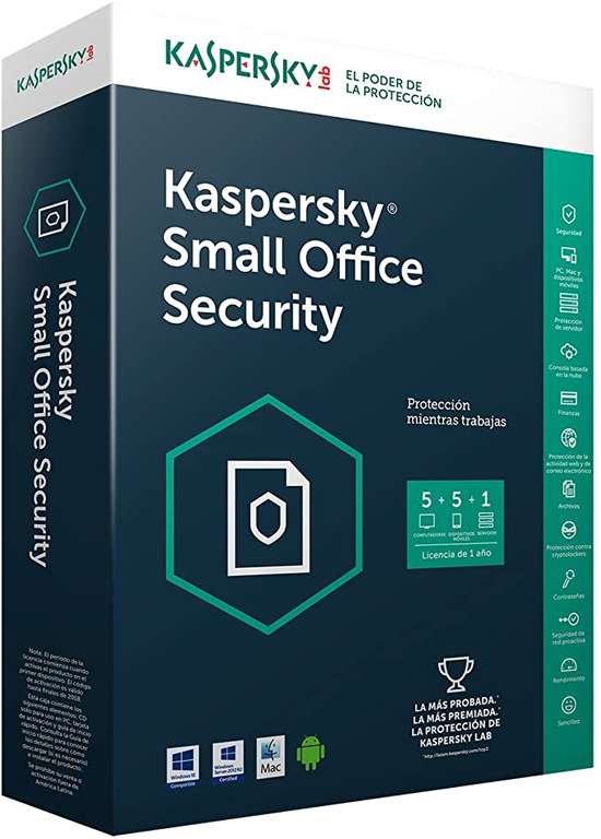 16 Meses GRATIS de Kaspersky Small Office Security 2021 (6 computadoras)