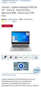 Best Buy: Laptop Ideapad S145 de 14" - Core i5 - Intel Iris Plus - Memoria 8GB - Disco duro 1TB - Gris