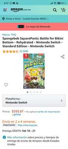 Amazon, Spongebob SquarePants: Battle for Bikini Bottom - Rehydrated - Nintendo Switch Aplica Prime