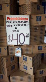 Tienda Mac'Ma Iztapalapa: caja con 16 bolsas de 70gr cada una a $40
