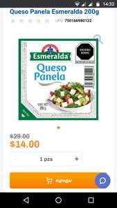 Chedraui en línea: Queso panela Esmeralda 200 gr. $14