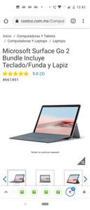 Costco: Microsoft Surface Go 2 Bundle Incluye Teclado/Funda y Lapiz