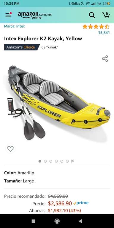 Amazon: Intex Explorer K2 Kayak, Yellow
