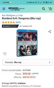 Amazon: Resident Evil: Venganza [Blu-ray]