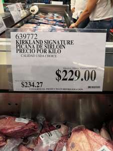 Costco: Picaña de Sirloin Certified Angus USDA Choice marca Kirkland Signature