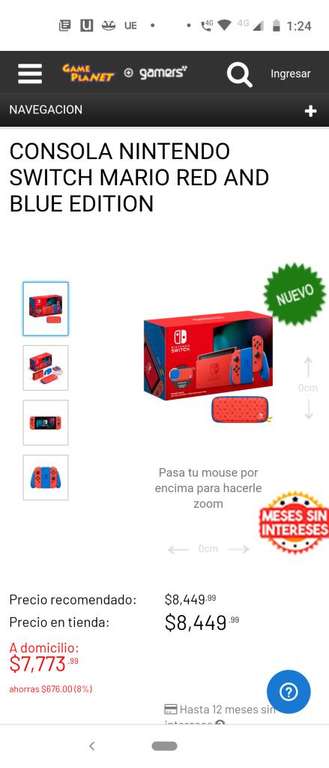 Game Planet: Consola Nintendo Switch Edición Mario Red ando blue