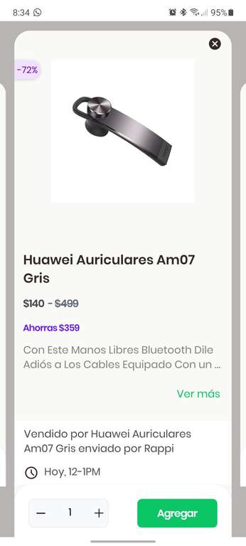 Rappi: Huawei Auricular AM07