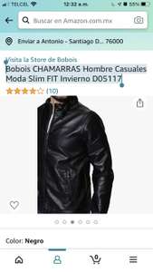 Amazon: Chamarra Bobois Café/Negra para caballero (Todas las tallas)