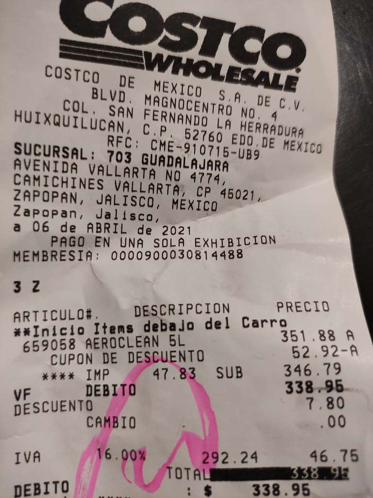 Costco Guadalajara: 5 LITROS de Gel antibacterial en tienda, precio litro queda en $67