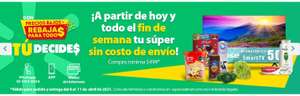 Walmart: Envío GRATIS Hoy y TODO EL FIN DE SEMANA en súper. Compra mínima $499
