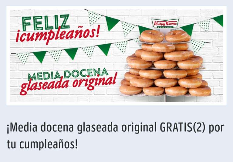 Krispy Kreme: Media docena glaseada original GRATIS por tu cumpleaños con monedero PAYBACK