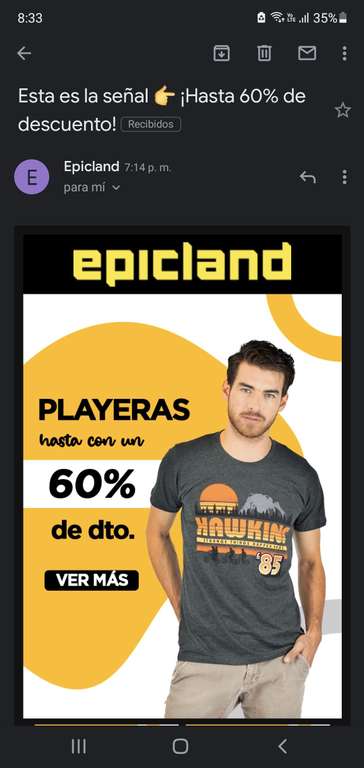 Epicland playeras hasta un 60%