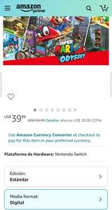 Amazon USA: Nintendo Switch: Super Mario Odyssey Digital