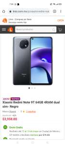 Linio: Xiaomi Redmi Note 9T 5G, Versión Global 4/64 - Desbloqueado, Negro