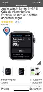 Costco: Apple Watch Series 6 (GPS) Caja de Aluminio Gris Espacial 44 mm con correa deportiva negra