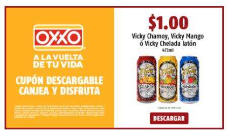 Oxxo: Cerveza - Vicky Chamoy, Vicky Mango o Vicky Chelada laton 473 ml