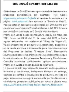 Adidas Hot Sale.Hasta 60% OFF + 20% o 30%