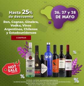 Bodegas Alianza: Hasta 25% de descuento en ron, cognac, ginebra, vodka, vinos argentinos, chilenos y estadounidenses