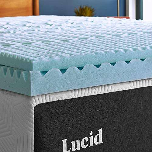 Amazon: LUCID Sobrecolchón de Memory Foam Suave con Gel de 7.5 cm sobre colchón con áreas de Comodidad contorneada específicas refrescante