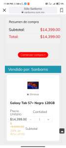 Sanborns: Galaxy TAB S7+