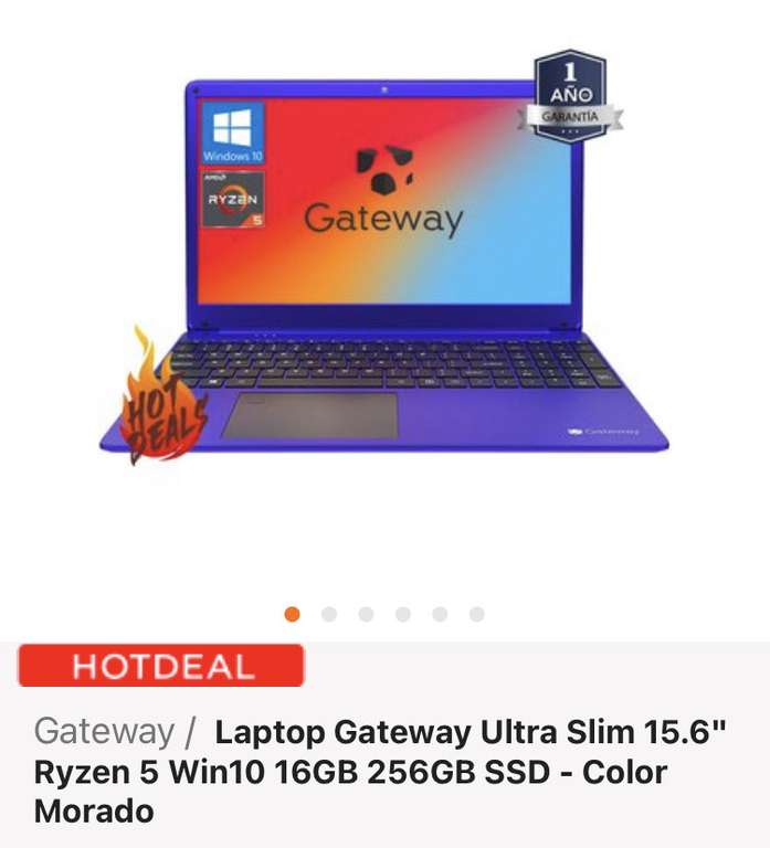 Linio: Laptop Gateway ultra slim Ryzen 5 con PayPal y BBVA/Banorte