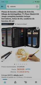 Amazon Piezas de boceto y dibujo de Arte kit, Dibujo de kit,Vagalbox 71-Piece Sketch Kit Juego completo