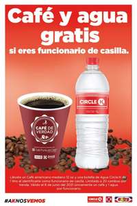 Circle K: Gratis café y agua si eres funcionario de casilla.