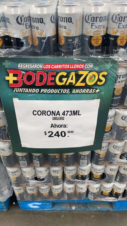 Bodega Aurrerá 24 Latones Corona por $240