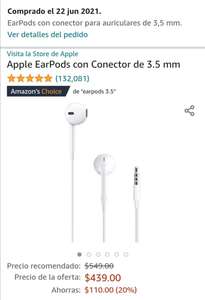 Amazon: apple earpods jack de 3.5