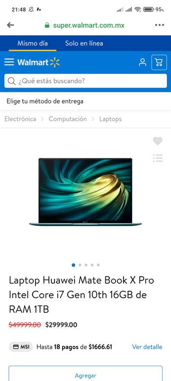 Walmart: Laptop Huawei Mate Book X Pro Intel Core i7 Gen 10th 16GB de RAM 1TB