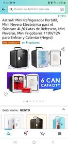 Amazon: Mini Refrigerador Portátil, Mini Nevera Electrónica para el Skincare 4L/6 Latas de Refrescos, Mini Neveras
